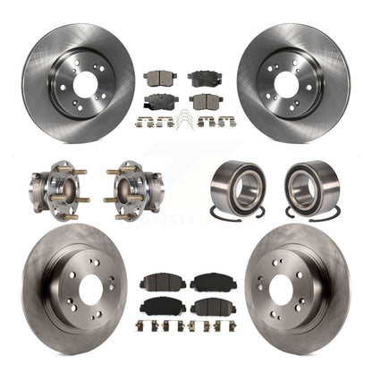 Hub Bearings Disc Brake Rotors And Pads Front Rear Kit (10Pc) For Honda Accord