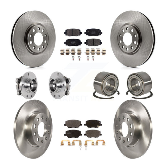 Hub Bearing Brake Rotor & Pads Front Rear Kit (10Pc) For 2016-2018 Fiat 500X AWD