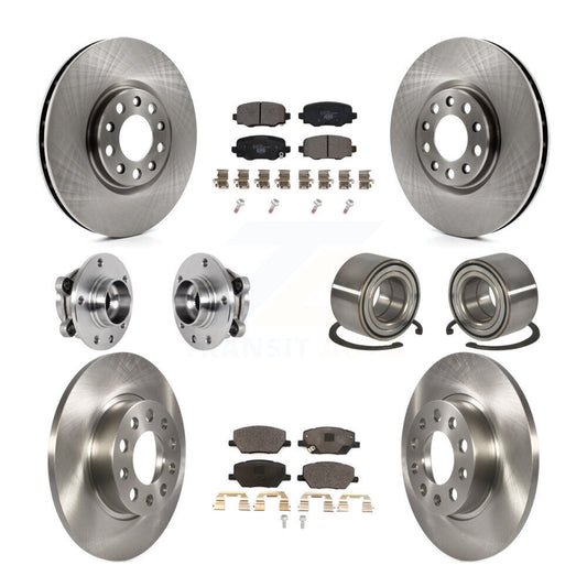 Hub Bearing Brake Rotor & Pads Front Rear Kit (10Pc) For 2016-2018 Fiat 500X AWD