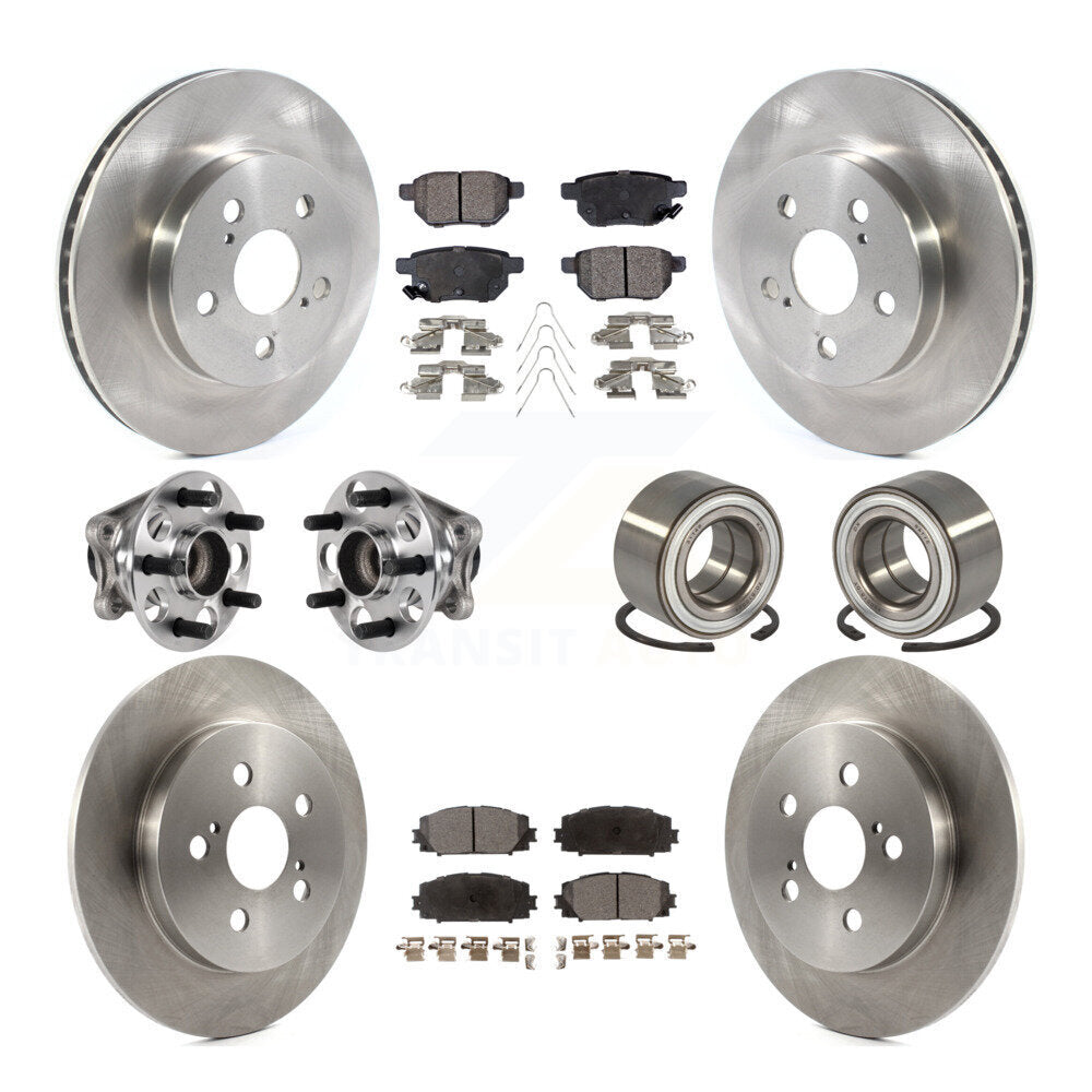 Hub Bearing Disc Brake Rotor & Pads Front Rear Kit (10Pc) For Toyota Prius Prime