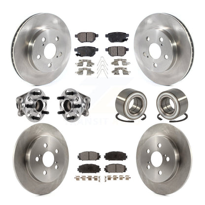 Hub Bearing Disc Brake Rotor & Pads Front Rear Kit (10Pc) For Toyota Prius Prime