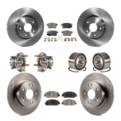 Hub Bearings Disc Brake Rotors And Pads Front Rear Kit (10Pc) For Honda Accord