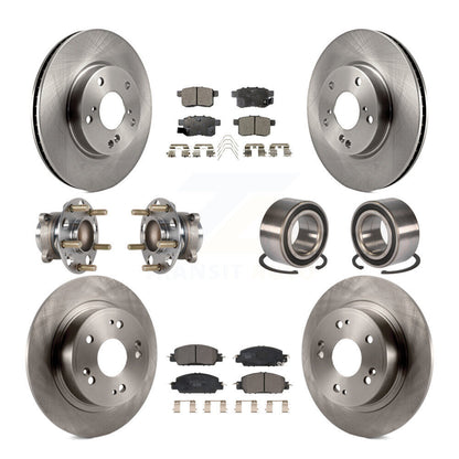 Hub Bearing Brake Rotor And Pad Front Rear Kit (10Pc) For 2017 Honda Accord LX-S