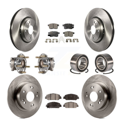 Hub Bearings Disc Brake Rotors And Pads Front Rear Kit (10Pc) For Honda Accord