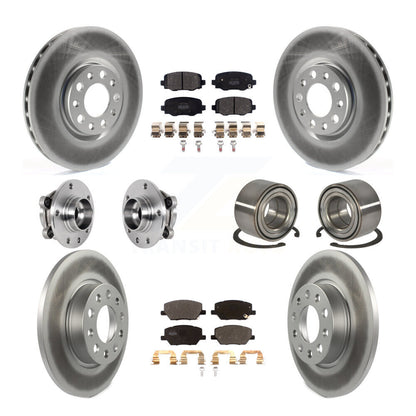 Hub Bearing Coated Brake Rotor Pad Front Rear Kit (10Pc) For 16-18 Fiat 500X AWD