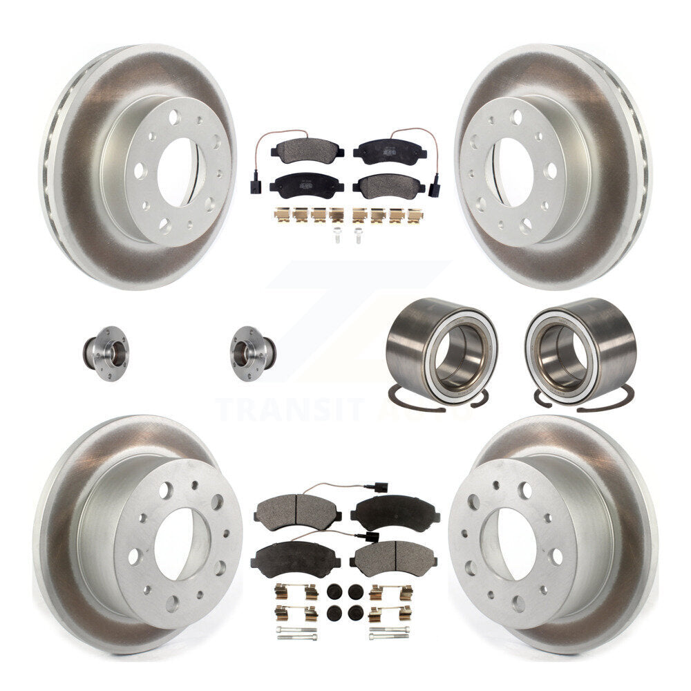 Hub Bearing Coated Brake Rotor Pads Front Rear Kit (10Pc) For Ram ProMaster 2500