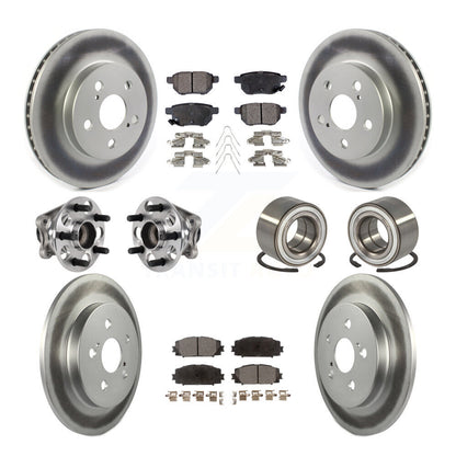 Hub Bearing Coated Brake Rotor Pads Front Rear Kit (10Pc) For Toyota Prius Prime
