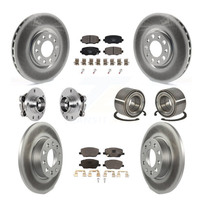 Hub Bearing Coated Brake Rotor Pad Front Rear Kit (10Pc) For 16-18 Fiat 500X AWD