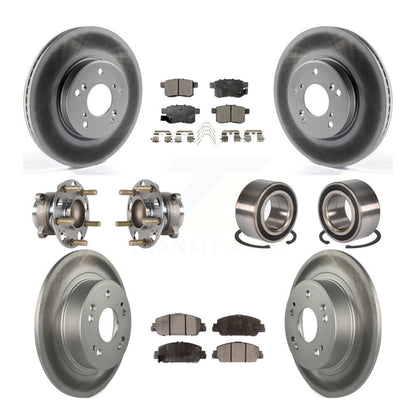 Hub Bearing Coated Disc Brake Rotor & Pad Front Rear Kit (10Pc) For Honda Accord