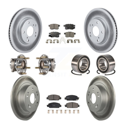 Hub Bearing Coat Brake Rotor Pads Front Rear Kit (10Pc) For 17 Honda Accord LX-S