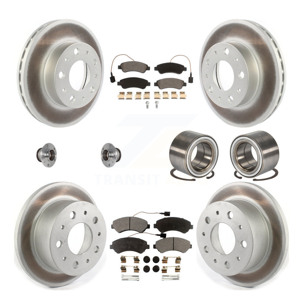 Hub Bearing Coated Brake Rotor Pads Front Rear Kit (10Pc) For Ram ProMaster 2500