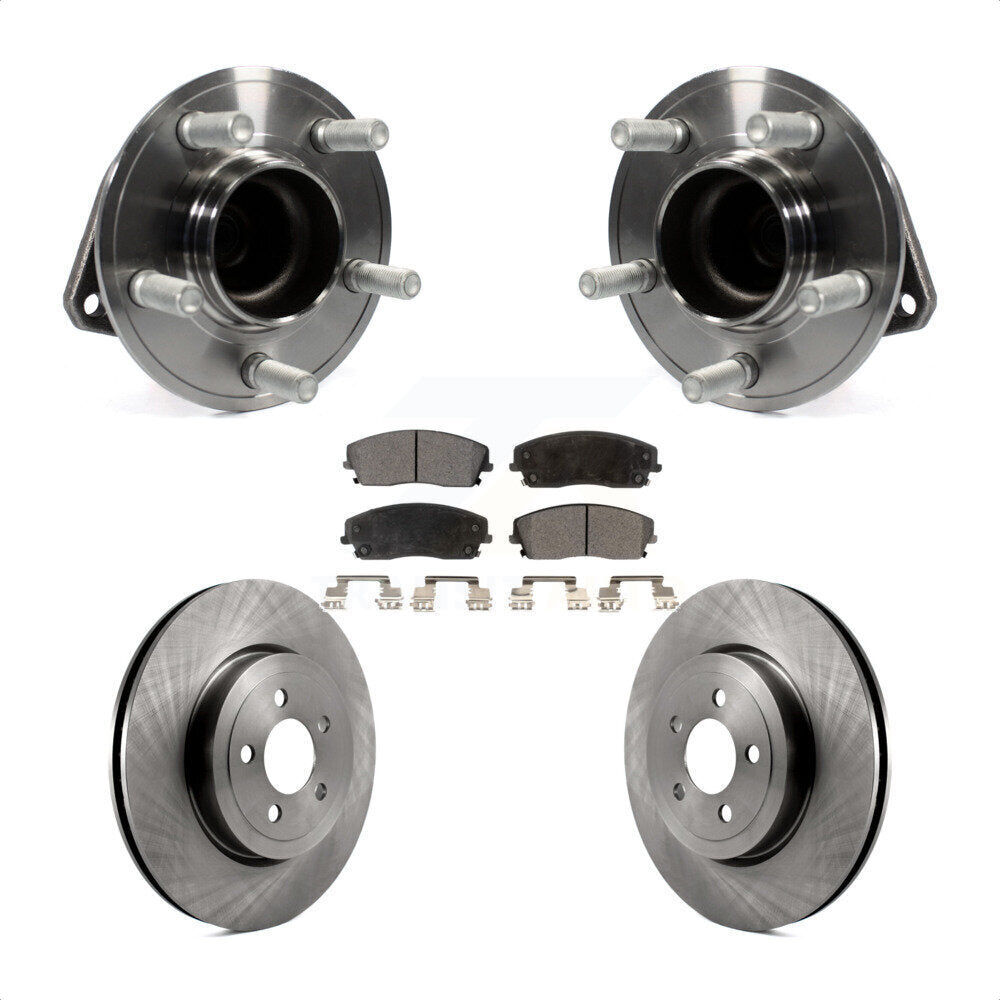 Hub Bearing Brake Rotor Pads Front Kit For 2015-2018 Dodge Charger RWD with 3.6L