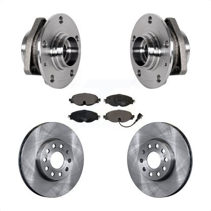 Hub Bearing Brake Rotor & Pad Front Kit For Audi A3 With 80mm Pilot Diameter