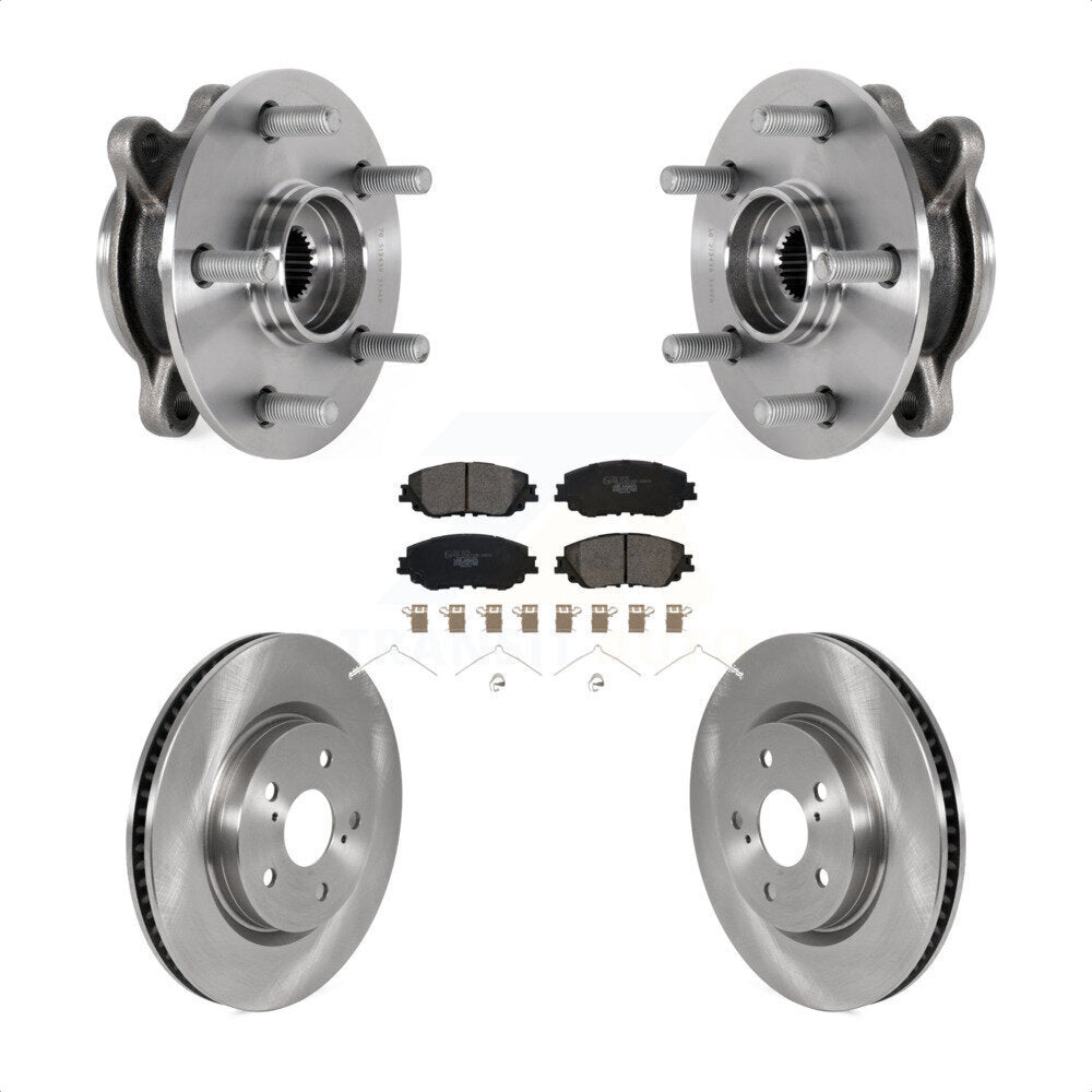 Hub Bearing Disc Brake Rotor & Pad Front Kit For Toyota Camry Lexus ES250 Avalon
