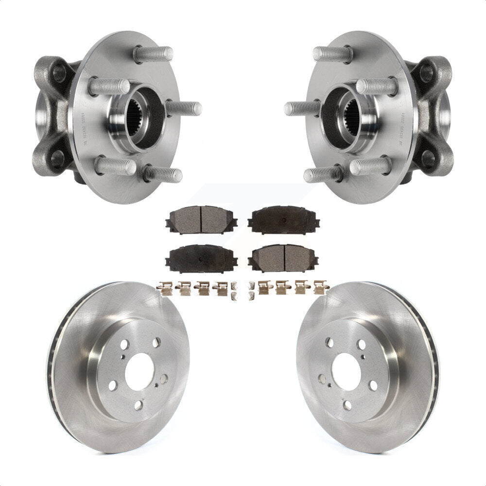 Hub Bearing Disc Brake Rotor Pads Front Kit For Toyota Corolla Prius Prime AWD-e