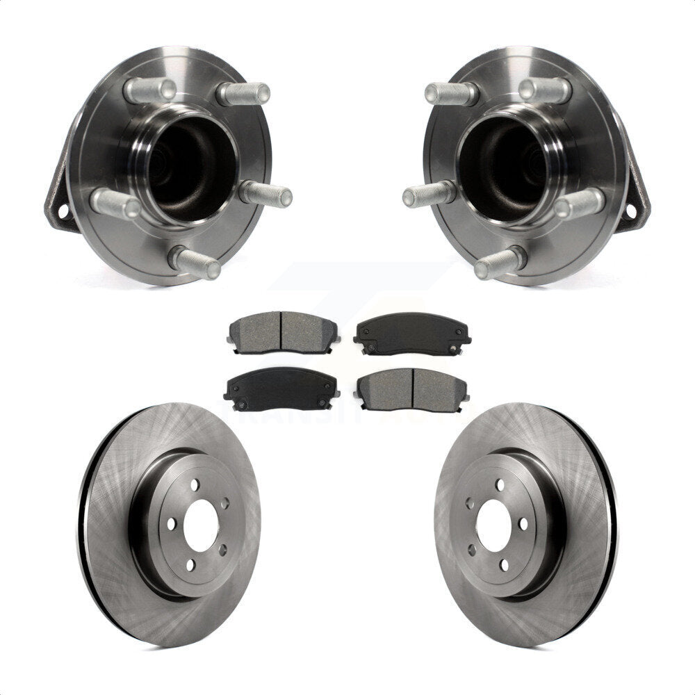 Hub Bearing Brake Rotor Pads Front Kit For 2015-2018 Dodge Charger RWD with 3.6L