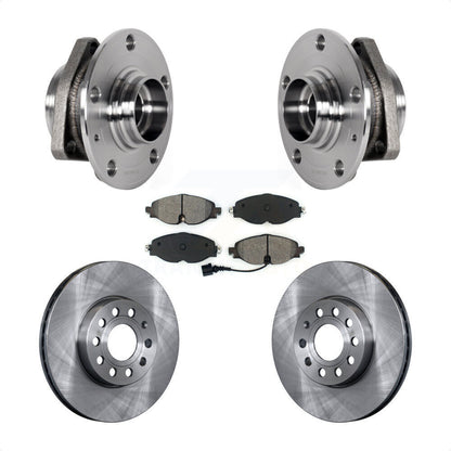 Hub Bearing Brake Rotor & Pad Front Kit For Audi A3 With 80mm Pilot Diameter