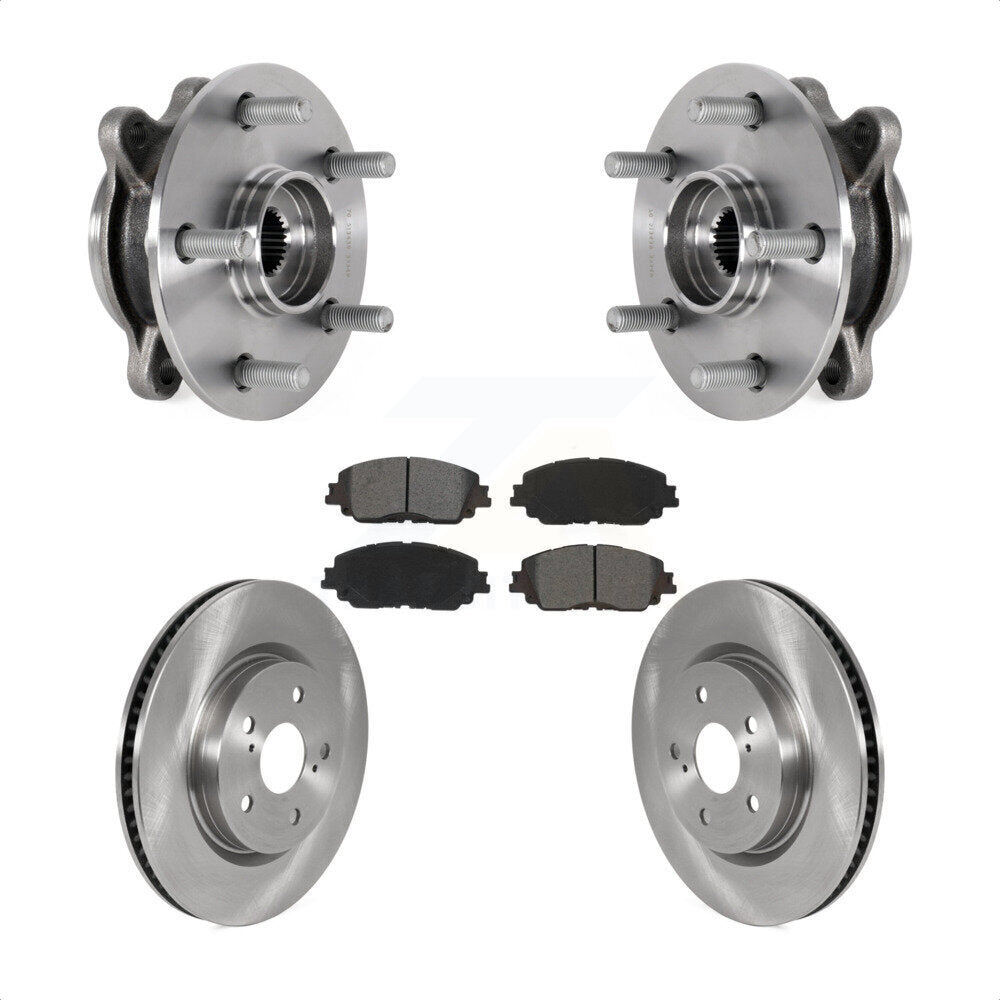 Hub Bearing Disc Brake Rotor & Pad Front Kit For Toyota Camry Lexus ES250 Avalon