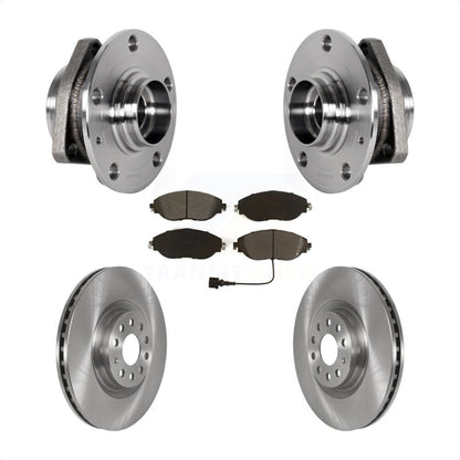 Hub Bearing Brake Rotor & Pad Front Kit For Audi S3 With 80mm Pilot Diameter