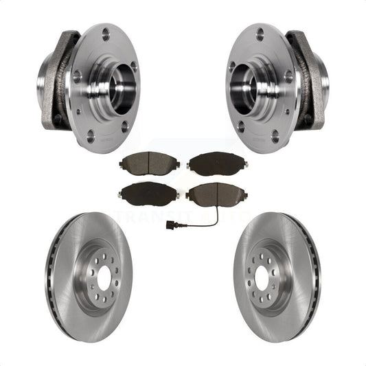 Hub Bearing Brake Rotor & Pad Front Kit For Audi S3 With 80mm Pilot Diameter