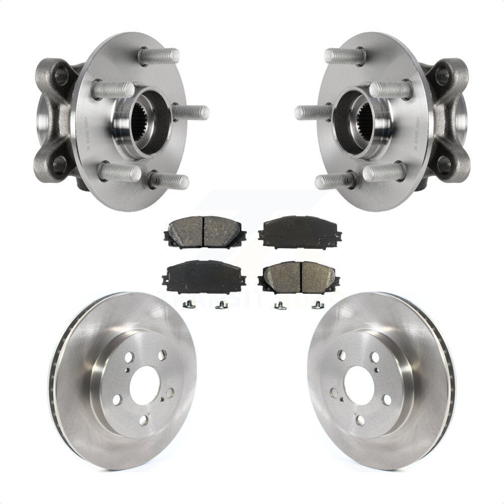 Hub Bearing Disc Brake Rotor Pads Front Kit For Toyota Corolla Prius Prime AWD-e
