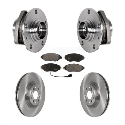 Hub Bearing Brake Rotor & Pad Front Kit For Audi S3 With 80mm Pilot Diameter