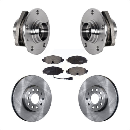 Hub Bearing Brake Rotor & Pad Front Kit For Audi A3 With 80mm Pilot Diameter