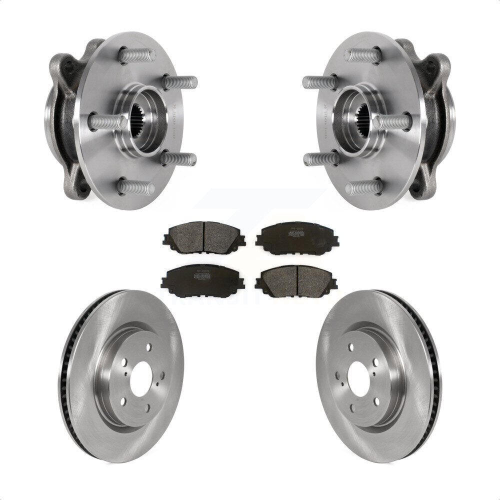 Hub Bearing Disc Brake Rotor & Pad Front Kit For Toyota Camry Lexus ES250 Avalon