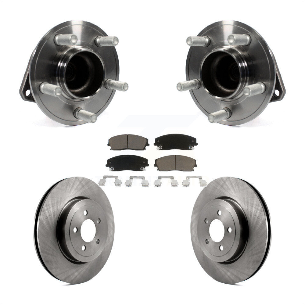 Hub Bearing Brake Rotor Pads Front Kit For 2015-2018 Dodge Charger RWD with 3.6L