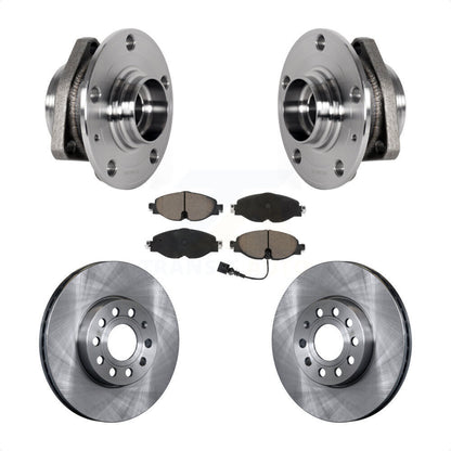Hub Bearing Brake Rotor & Pad Front Kit For Audi A3 With 80mm Pilot Diameter