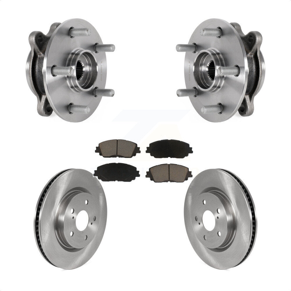 Hub Bearing Disc Brake Rotor & Pad Front Kit For Toyota Camry Lexus ES250 Avalon