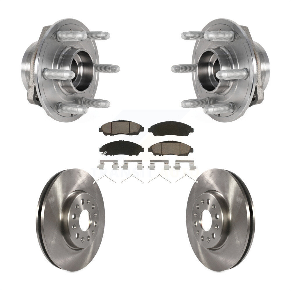 Hub Bearing Brake Rotor & Pads Front Kit For Chevrolet Traverse GMC Acadia Buick