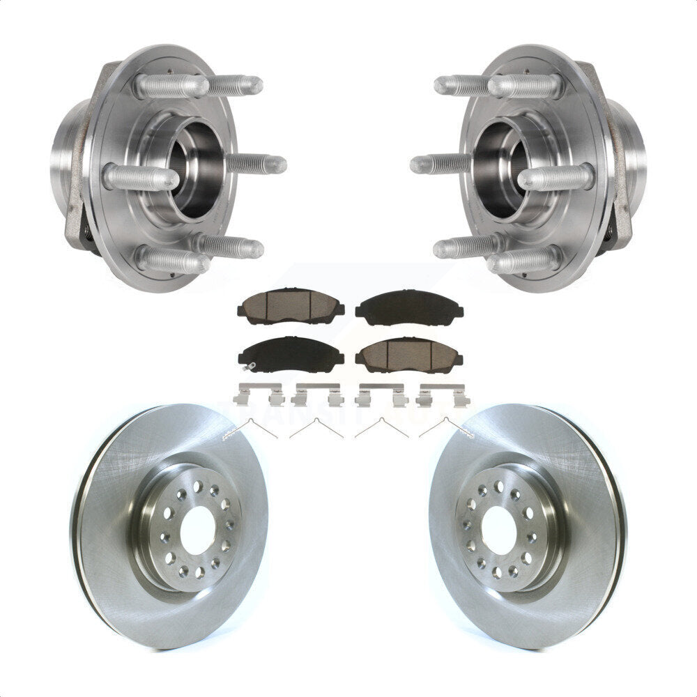 Hub Bearing Disc Brake Rotor & Pads Front Kit For Cadillac XT5 Buick Enclave XT6
