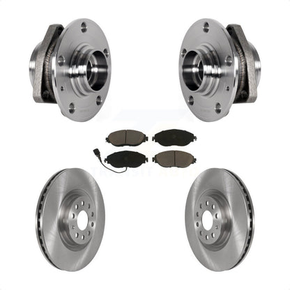 Hub Bearing Brake Rotor & Pad Front Kit For Audi S3 With 80mm Pilot Diameter