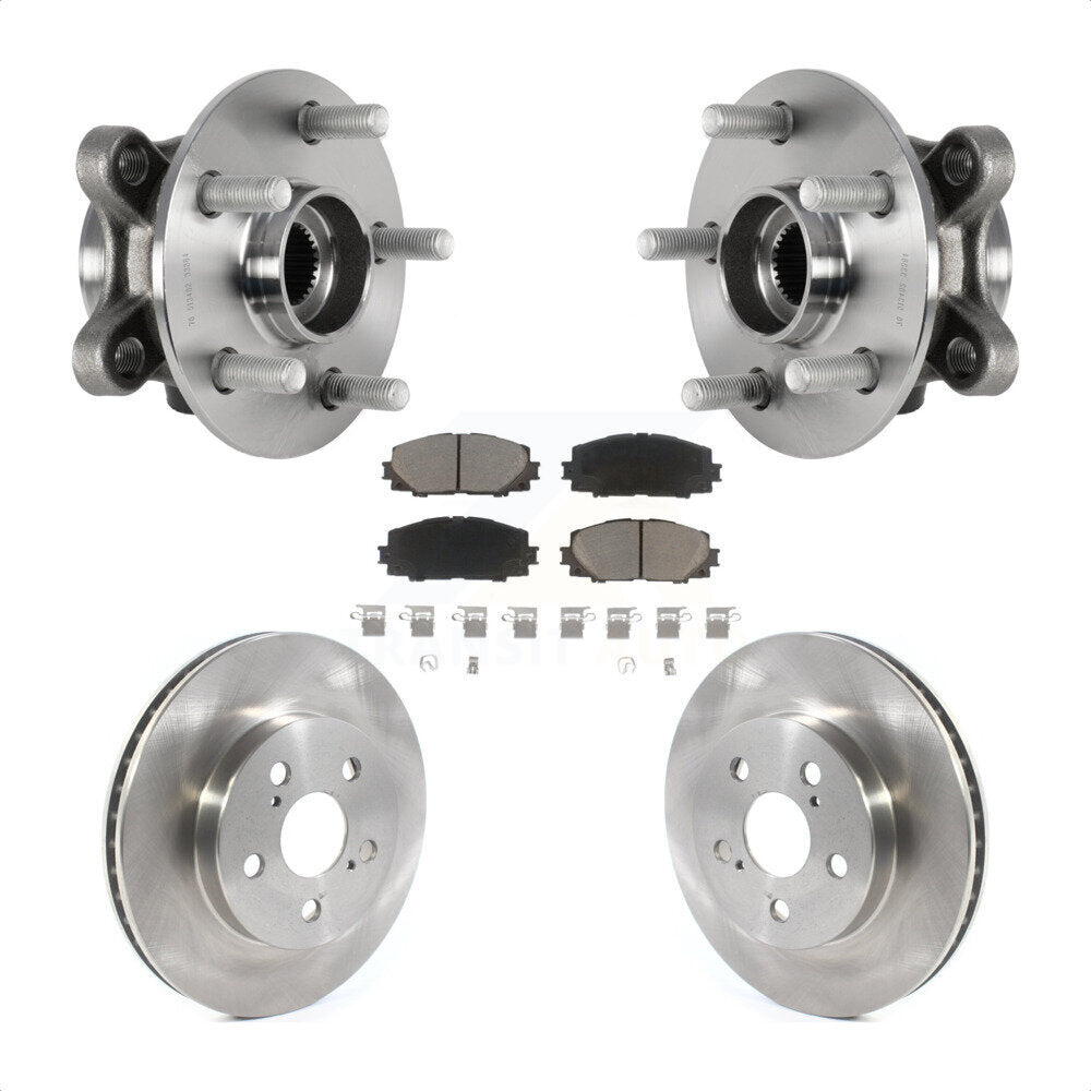 Hub Bearing Disc Brake Rotor Pads Front Kit For Toyota Corolla Prius Prime AWD-e