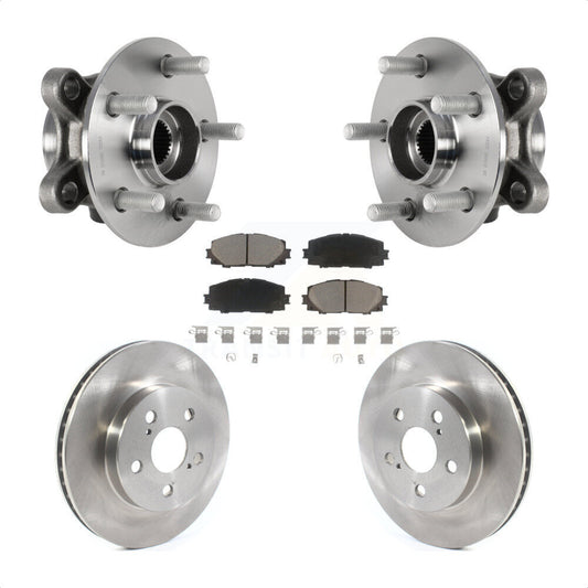 Hub Bearing Disc Brake Rotor Pads Front Kit For Toyota Corolla Prius Prime AWD-e