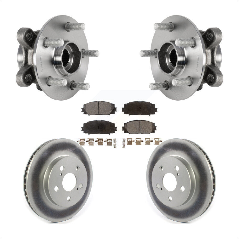 Hub Bearing Coat Brake Rotor Pads Front Kit For Toyota Corolla Prius Prime AWD-e