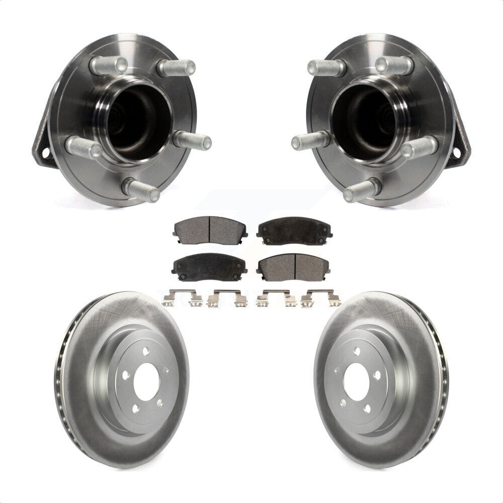 Hub Bearing Coat Brake Rotor Pad Front Kit For 15-18 Dodge Charger RWD with 3.6L