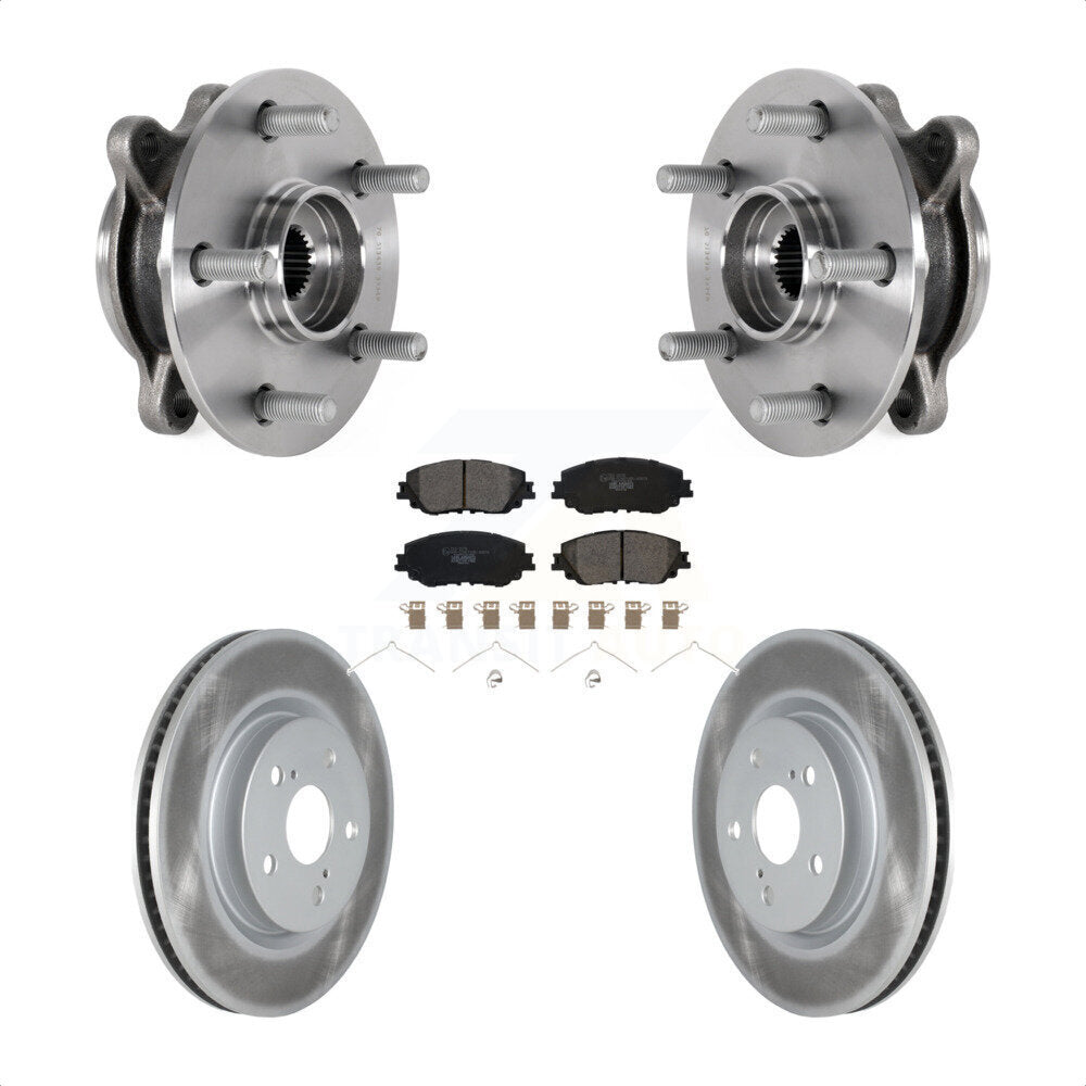 Hub Bearing Coated Brake Rotor Pad Front Kit For Toyota Camry Lexus ES250 Avalon