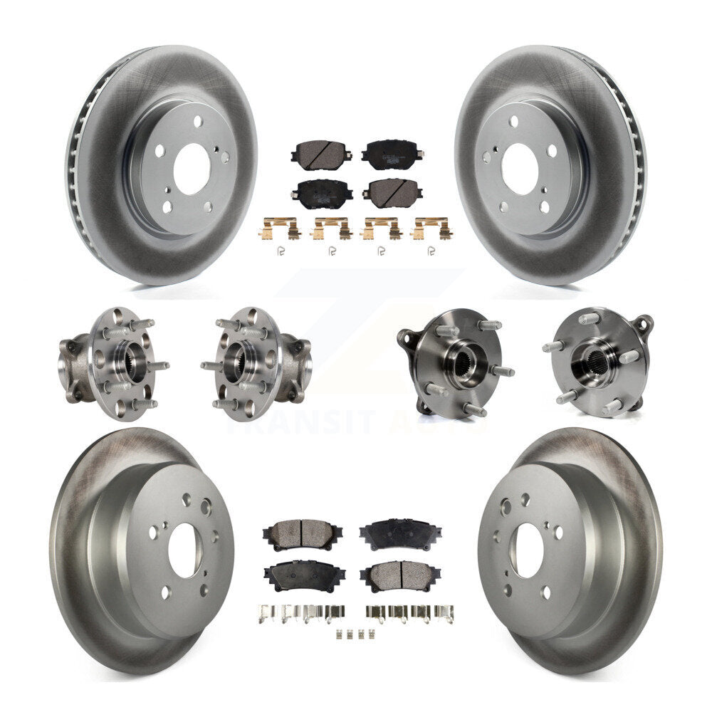 Hub Bearing Coated Disc Brake Rotor & Pads Front Rear Kit (10Pc) For Lexus IS250