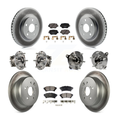 Hub Bearing Coated Disc Brake Rotor & Pads Front Rear Kit (10Pc) For Lexus IS250