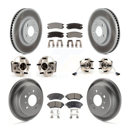 Hub Bearing Coated Brake Rotor & Pads Front Rear Kit (10Pc) For Chevrolet Impala
