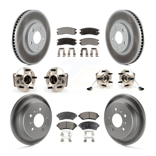 Hub Bearing Coated Brake Rotor & Pads Front Rear Kit (10Pc) For Chevrolet Impala