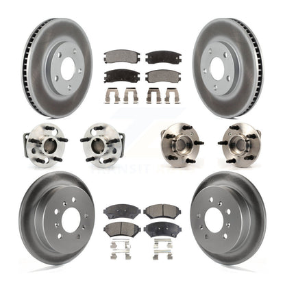 Hub Bearing Coated Brake Rotor & Pads Front Rear Kit (10Pc) For Chevrolet Impala