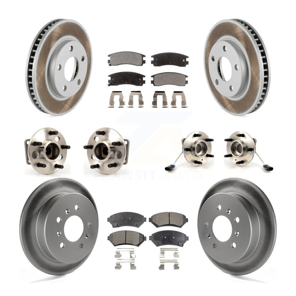 Hub Bearing Coated Brake Rotor & Pad Front Rear Kit (10Pc) For Chevrolet Venture