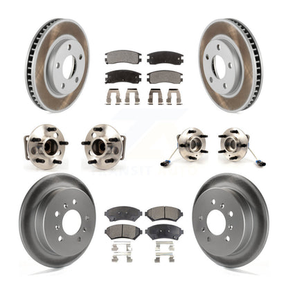 Hub Bearing Coated Brake Rotor & Pad Front Rear Kit (10Pc) For Chevrolet Venture