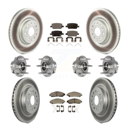 Hub Bearing Coated Brake Rotor Pads Front Rear Kit (10Pc) For Cadillac XT5 Buick
