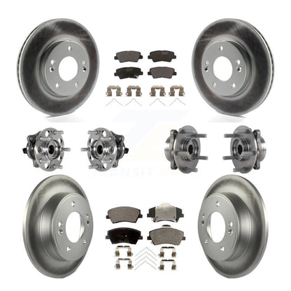 Hub Bearing Coat Brake Rotor Pads Front Rear Kit (10Pc) For Hyundai Elantra 2.0L