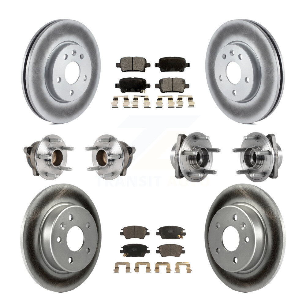 Hub Bearing Coat Brake Rotor Pads Front Rear Kit (10Pc) For Chevrolet Cruze Volt