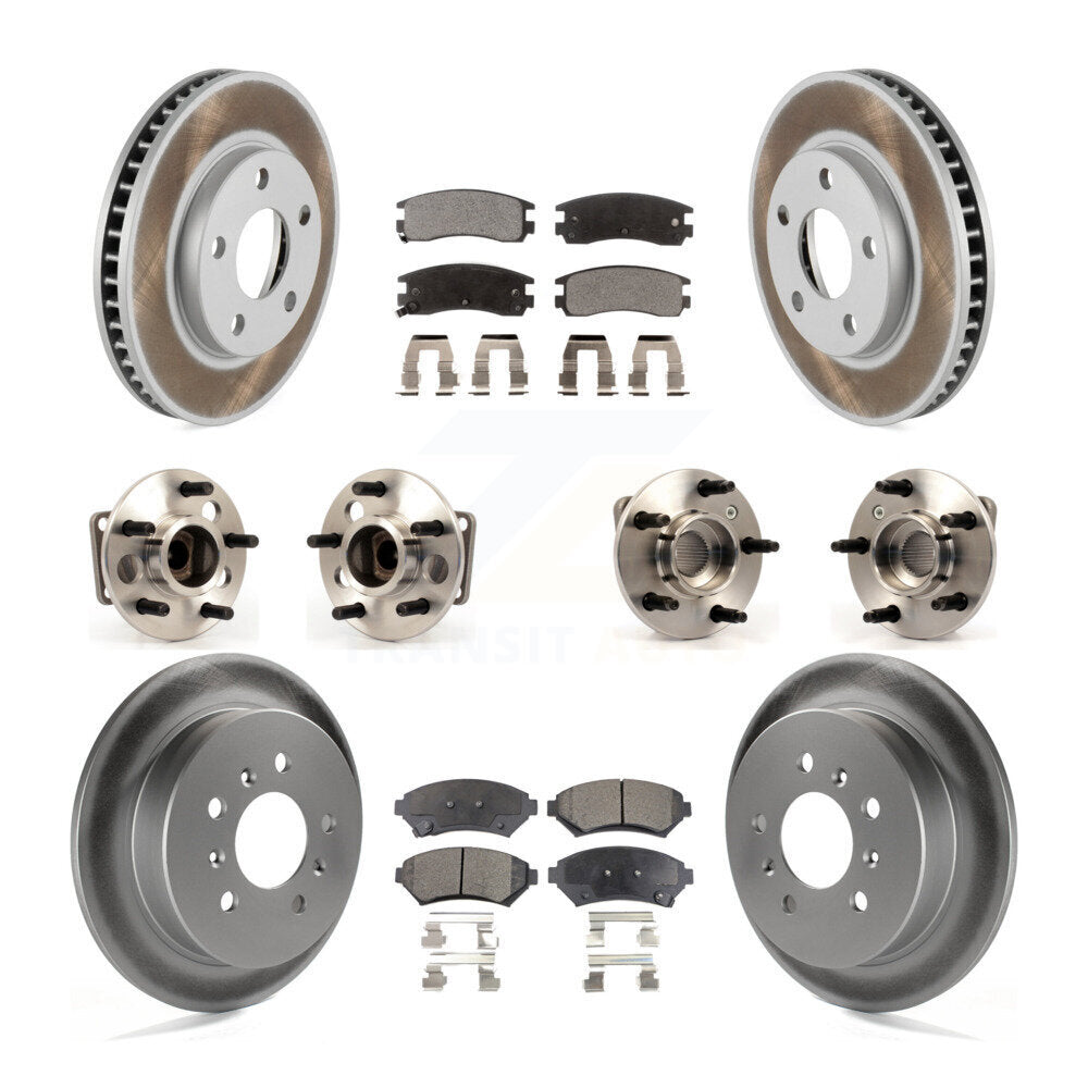 Hub Bearing Coated Brake Rotor & Pad Front Rear Kit (10Pc) For Chevrolet Venture
